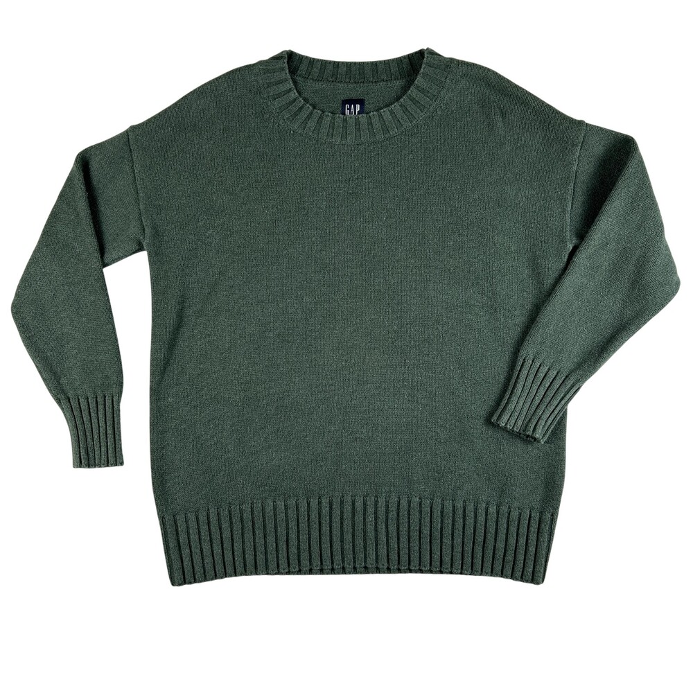 Gap Sweater Mens Small Green Crewneck Knit Pullover Casual Fall Winter Solid